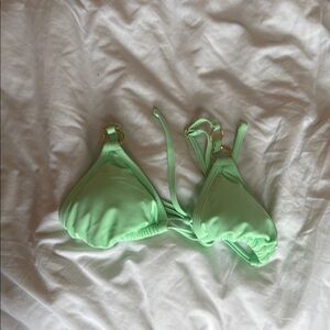 Mint Green Bikini Top with Gold Accents